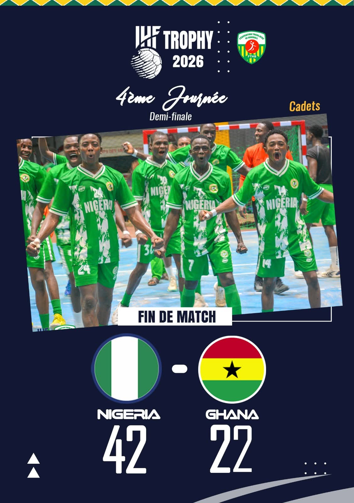 Nigeria U-18, U-20 Teams Storm Finals of IHF Trophy Africa Zone 3 in Togo