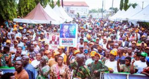 Mammoth Crowd Greets David Mark, Rauf Aregbesola as ADC Storms Ado-Ekiti for Grand Finale Rally Ahead of Governorship Election